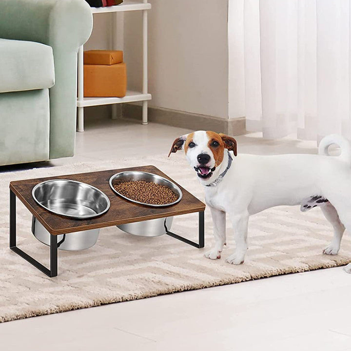 Enhance Your Pet's Dining Experience with Our Iron and Wood Pet Feeding Rack
