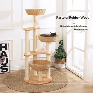 Enhance Your Pet's Playtime with the Pet Multi Level House Tree Combo