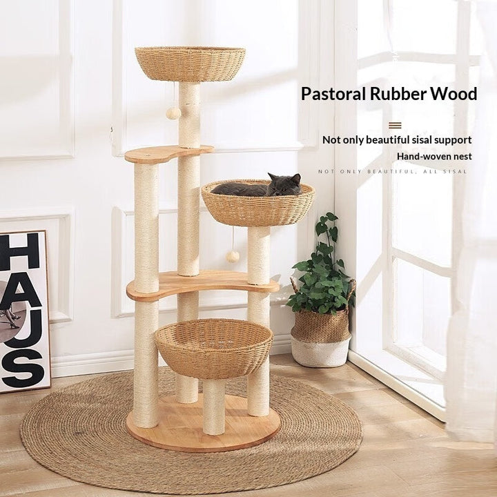 Enhance Your Pet's Playtime with the Pet Multi Level House Tree Combo
