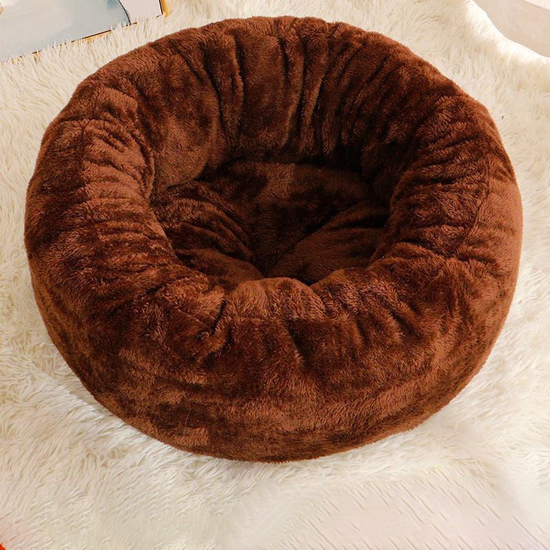 Plush Donut Round Pet Bed Warm Cushion Mat