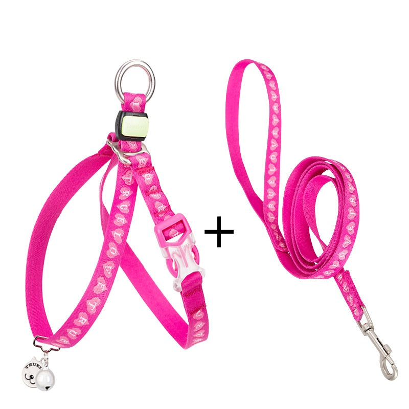 Bell Chest Strap Pet Vest With Haulage Rope Leash