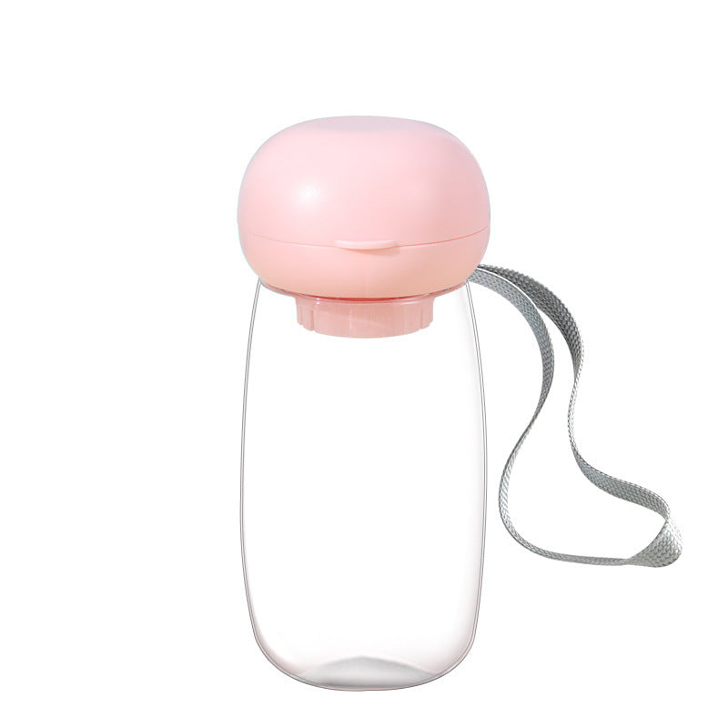 Portable Pet Travel Water Bottle With Feeding Bowl And Lanyard