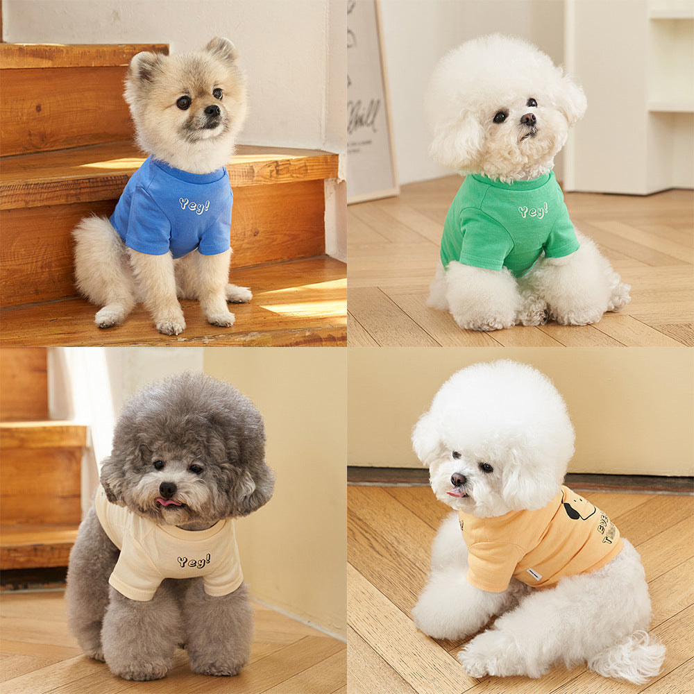 Pet Cotton Printed Summer Short Sleeve T Shirt