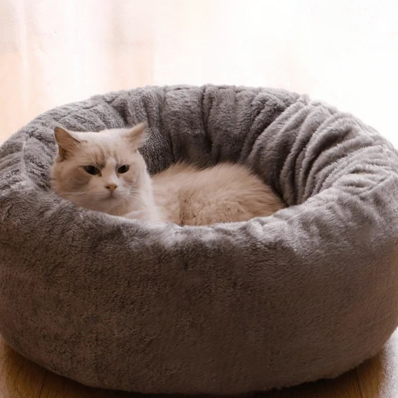 Plush Donut Round Pet Bed Warm Cushion Mat
