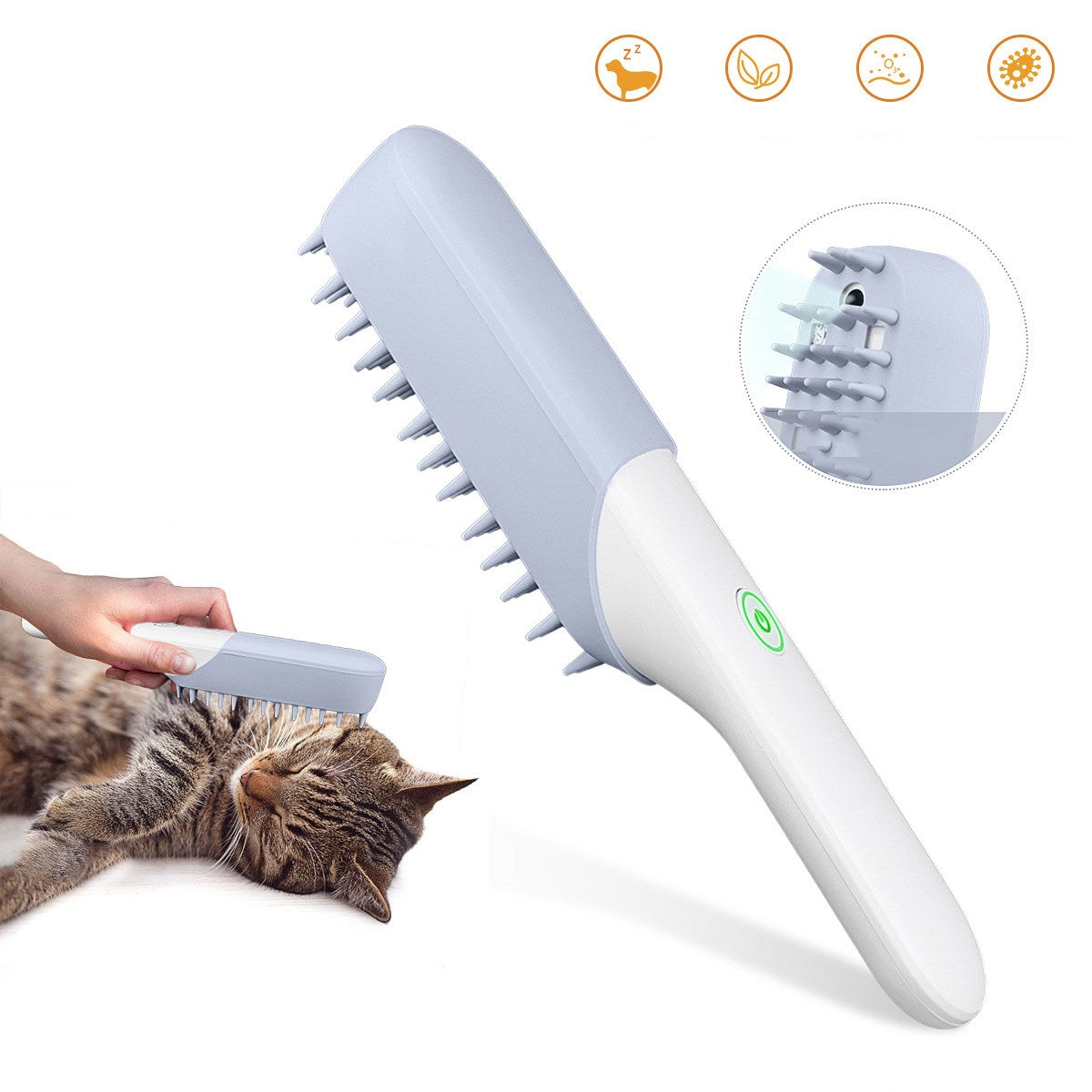 Pet Silicone Massage Grooming Deodorizing Comb Brush