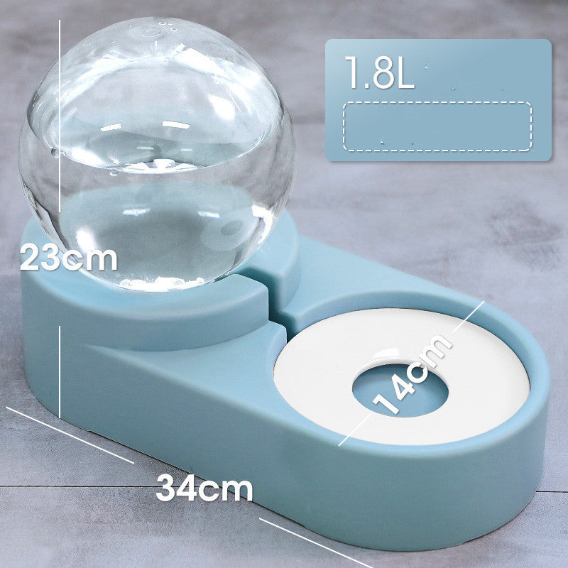 Bubble Ball Automatic Pet Water Fountain And Feeder 1.8L