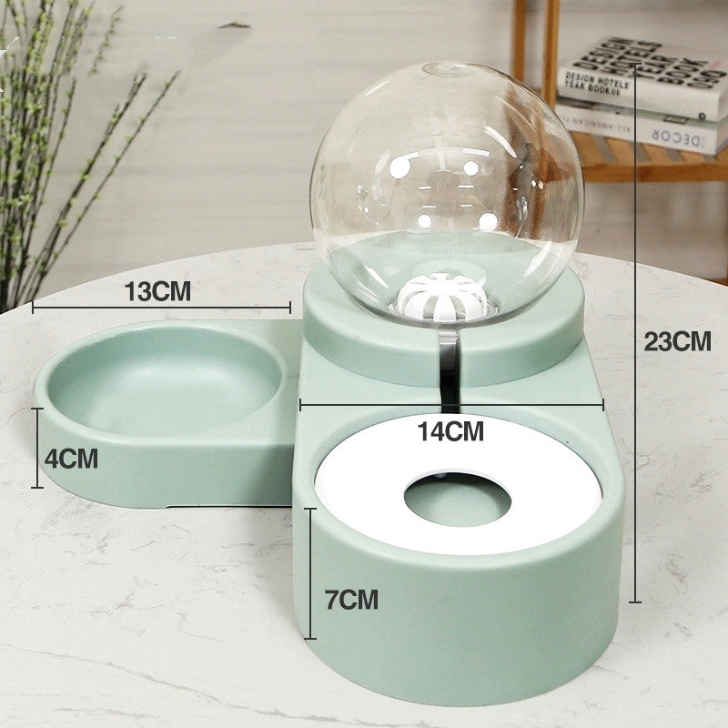 Bubble Ball Automatic Pet Water Fountain And Feeder 1.8L