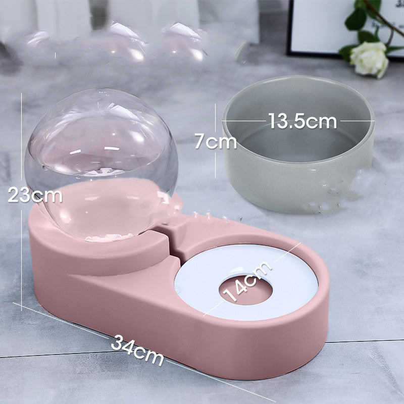 Bubble Ball Automatic Pet Water Fountain And Feeder 1.8L
