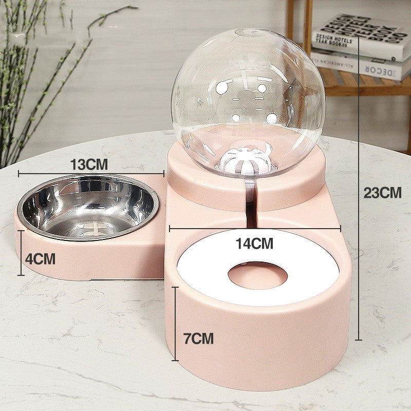 Bubble Ball Automatic Pet Water Fountain And Feeder 1.8L