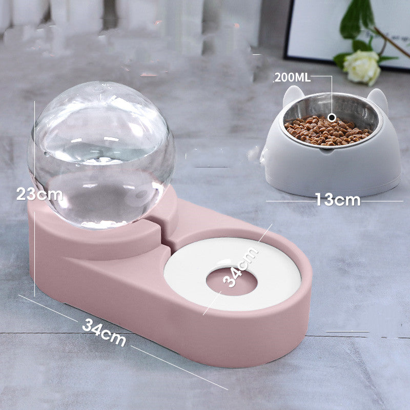 Bubble Ball Automatic Pet Water Fountain And Feeder 1.8L