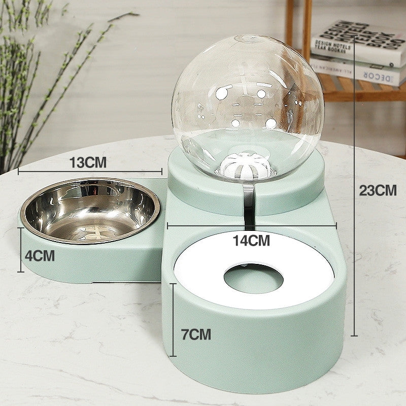 Bubble Ball Automatic Pet Water Fountain And Feeder 1.8L