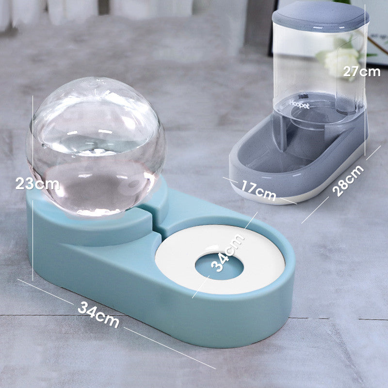 Bubble Ball Automatic Pet Water Fountain And Feeder 1.8L