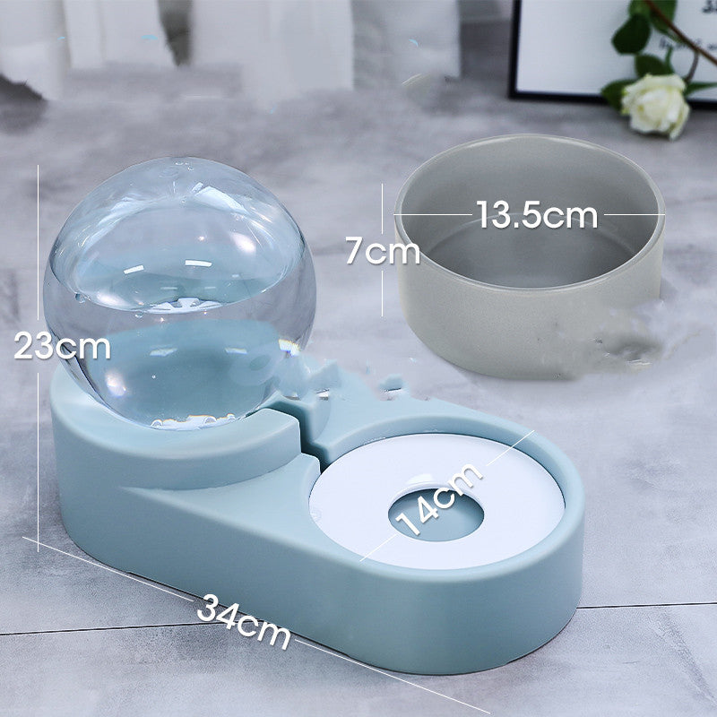 Bubble Ball Automatic Pet Water Fountain And Feeder 1.8L