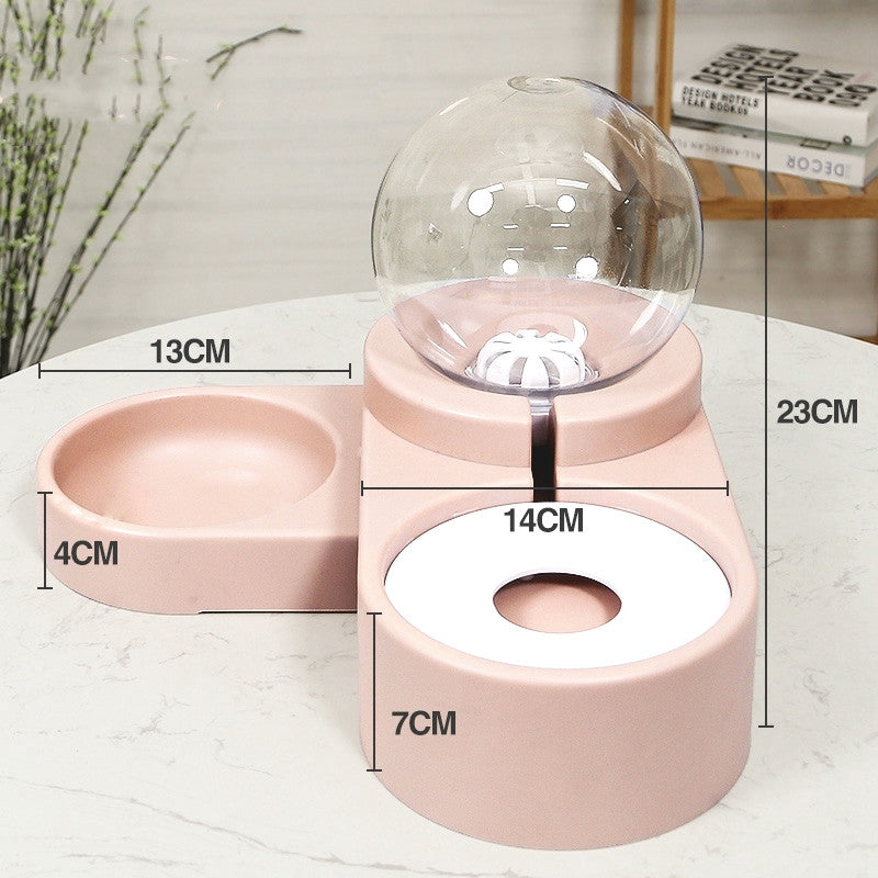 Bubble Ball Automatic Pet Water Fountain And Feeder 1.8L