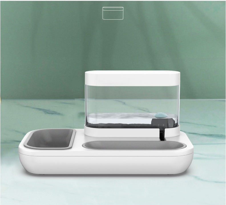 Automatic Pet Drinking Fountain 1.5L With Feeding Bowl