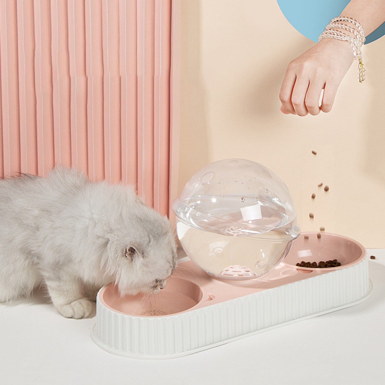 Automatic Plastic Pet Feeder And Water Drinking Bowl
