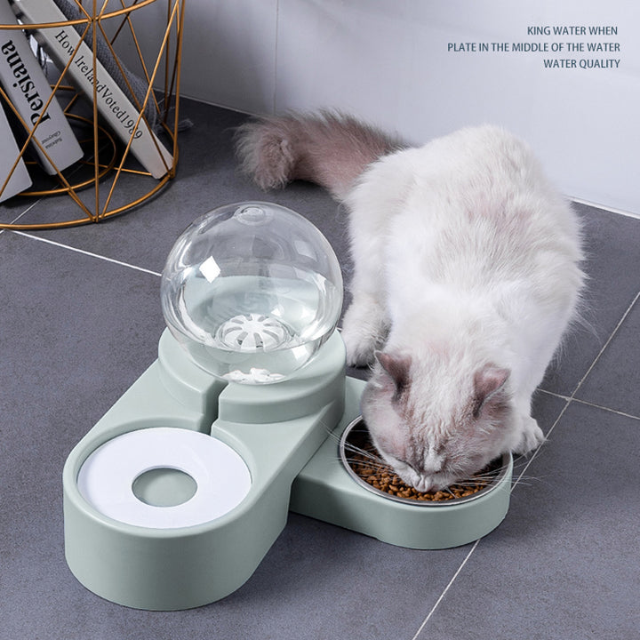 Bubble Ball Automatic Pet Water Fountain And Feeder 1.8L