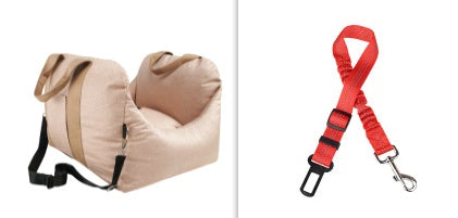 Waterproof Pet Car Seat Carrier Basket With Safety Mesh Bed