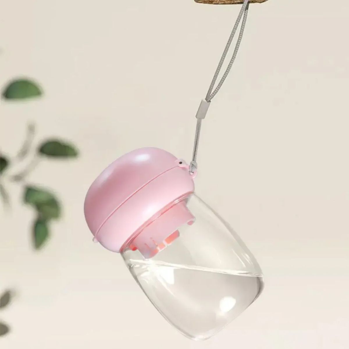 Portable Pet Travel Water Bottle With Feeding Bowl And Lanyard