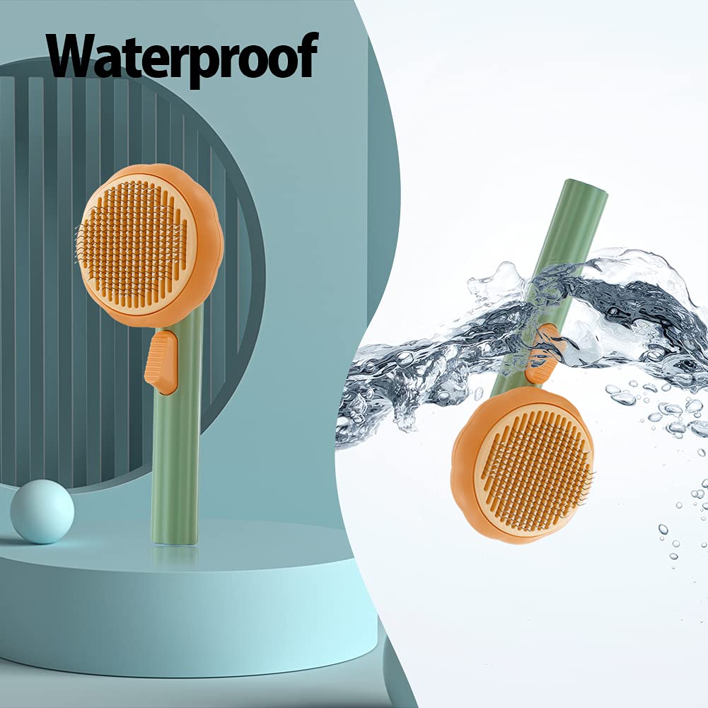 Pet Pumpkin Self Cleaning Slicker Grooming Brush