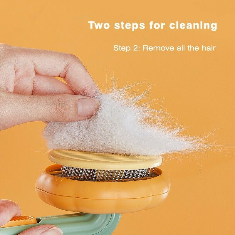 Pet Pumpkin Self Cleaning Slicker Grooming Brush