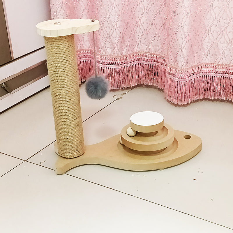Pet Solid Wood Turntable Bite Resistant Interactive Toy