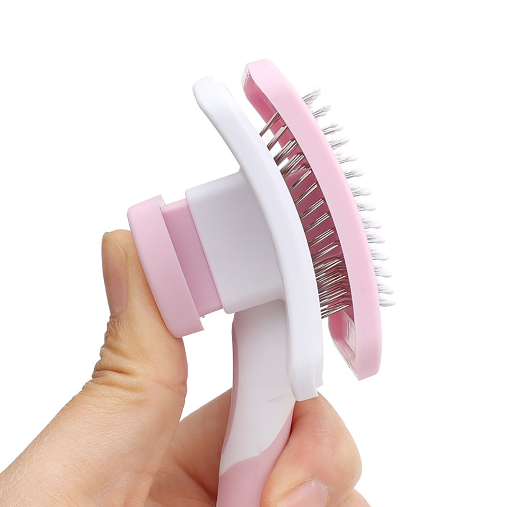 Pet Self Cleaning Slicker Grooming Brush One Click Hair Removal Tool