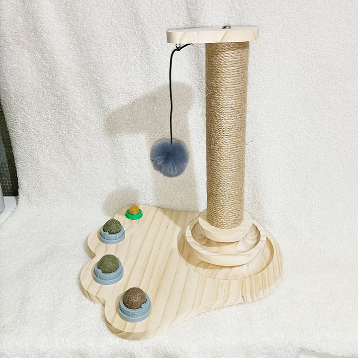 Pet Solid Wood Turntable Bite Resistant Interactive Toy