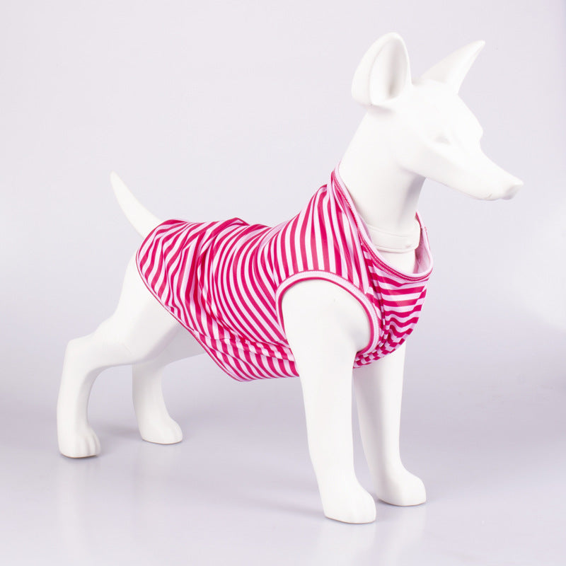 Pet Striped Crew Neck Tank Top Apparel