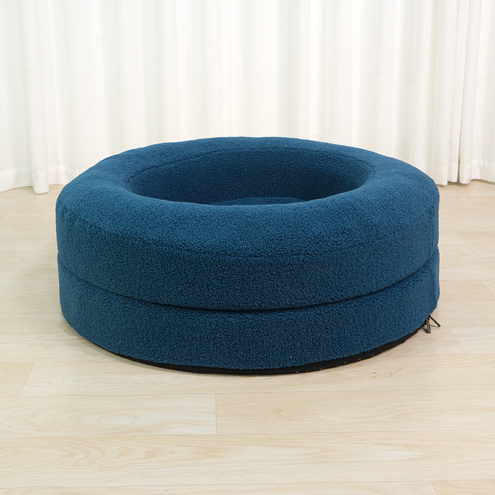 Pet Solid Color Round Leisure Sleeping Bed
