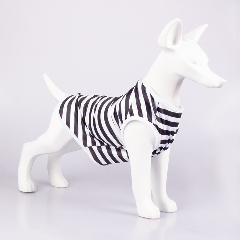 Pet Striped Crew Neck Tank Top Apparel