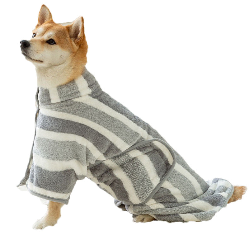 Pet Bath Robe Apparel Absorbent Drying Towel