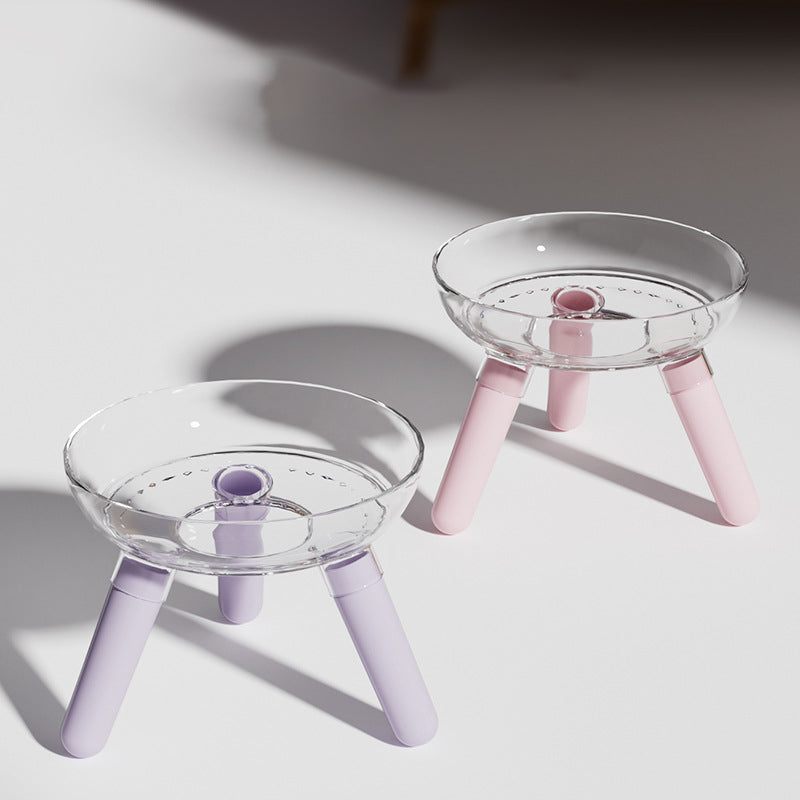 Pet Transparent Anti Knock Feeding Water Bowl