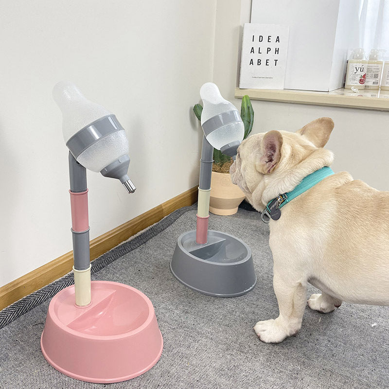 Adjustable Height Automatic Pet Water Dispenser Feeder Bowl