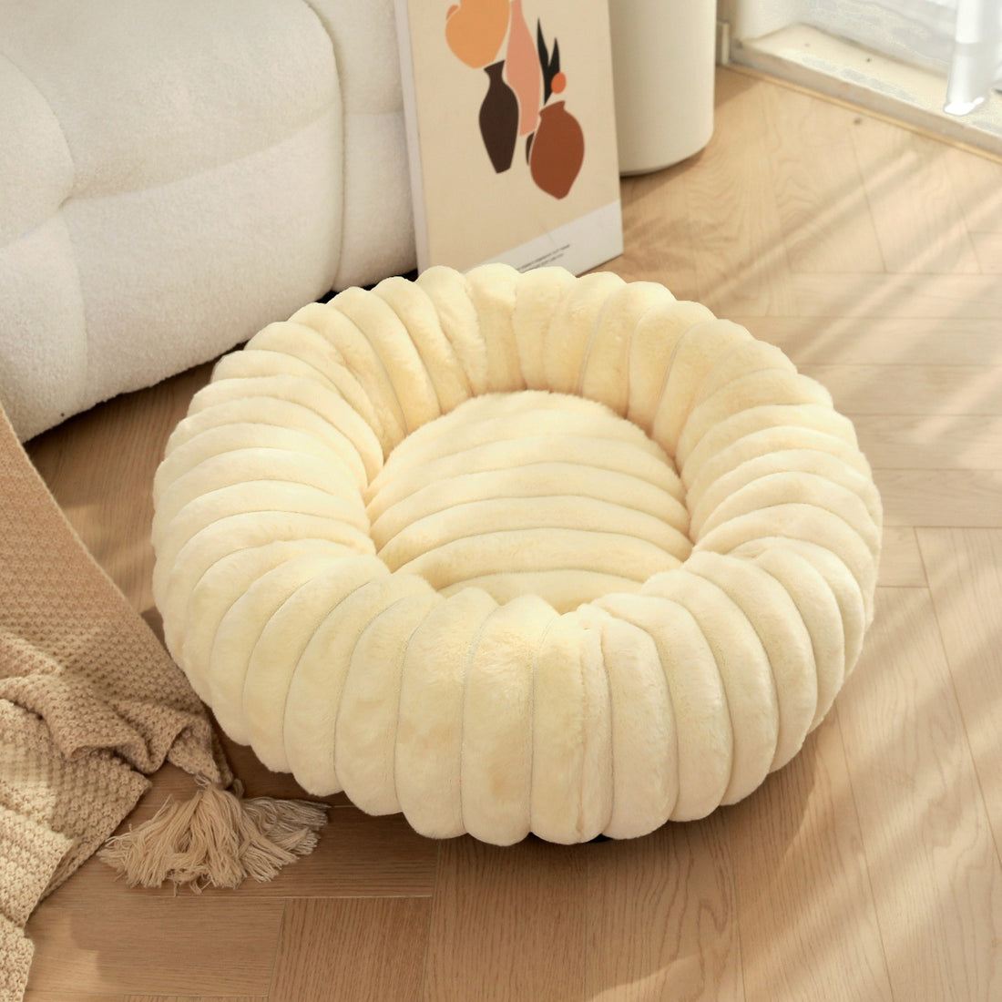 Pet Plush Round Warm Winter Sleeping Nest
