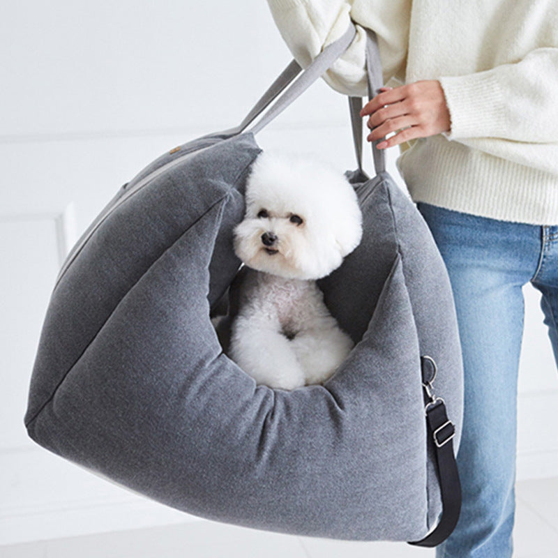 Waterproof Pet Car Seat Carrier Basket With Safety Mesh Bed