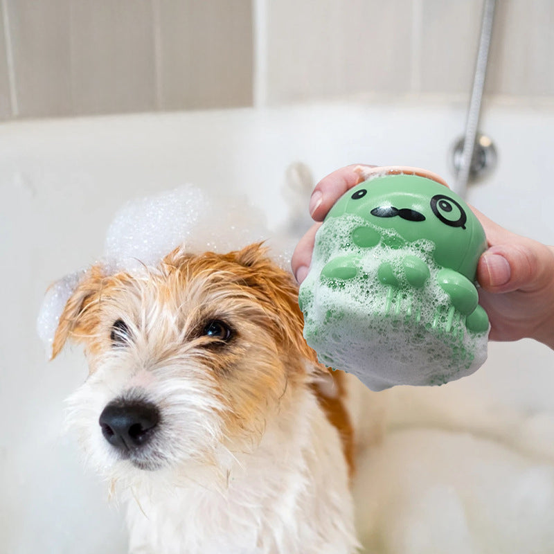 Pet Silicone Bath Massage Brush Shower Comb Tool