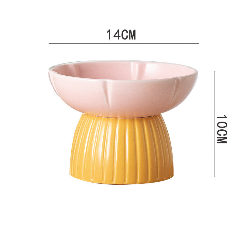 Candy Color Ceramic Pet Feeding Bowl