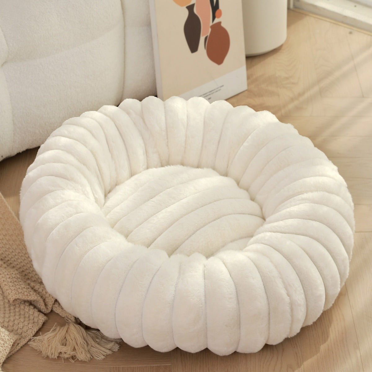 Pet Plush Round Warm Winter Sleeping Nest