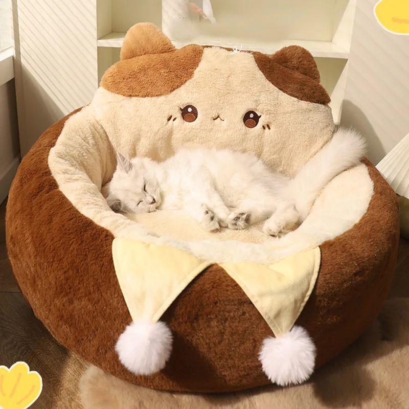 Pet Round Warm Soft Sleeping Cushion Bed