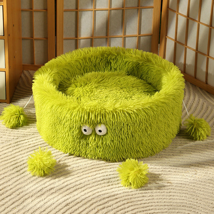 Winter Warm Cute Monster Style Pet Round Nest Bed