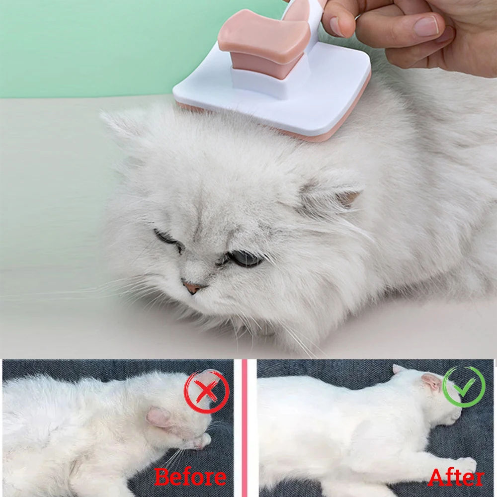 Pet Self Cleaning Slicker Grooming Brush One Click Hair Removal Tool
