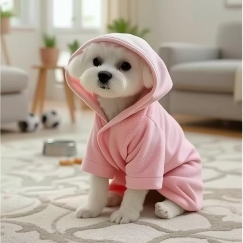 Pet Soft Thick Coral Fleece Bathrobe Towel Wrap