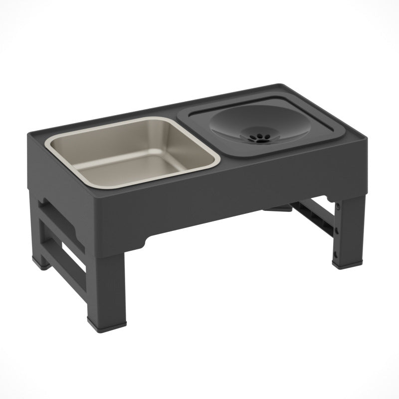 Adjustable Height Stainless Steel Pet Double Bowl Feeding Stand