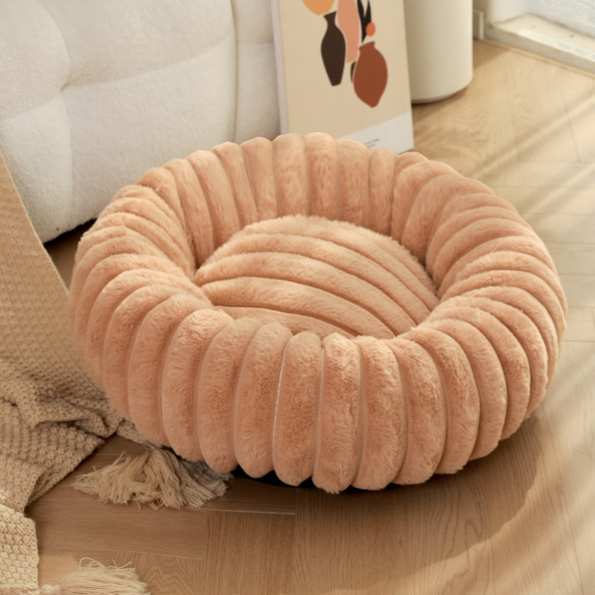 Pet Plush Round Warm Winter Sleeping Nest