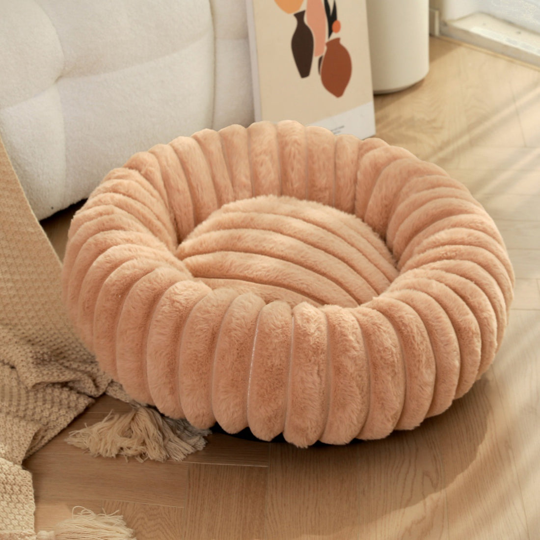 Pet Plush Round Warm Winter Sleeping Nest