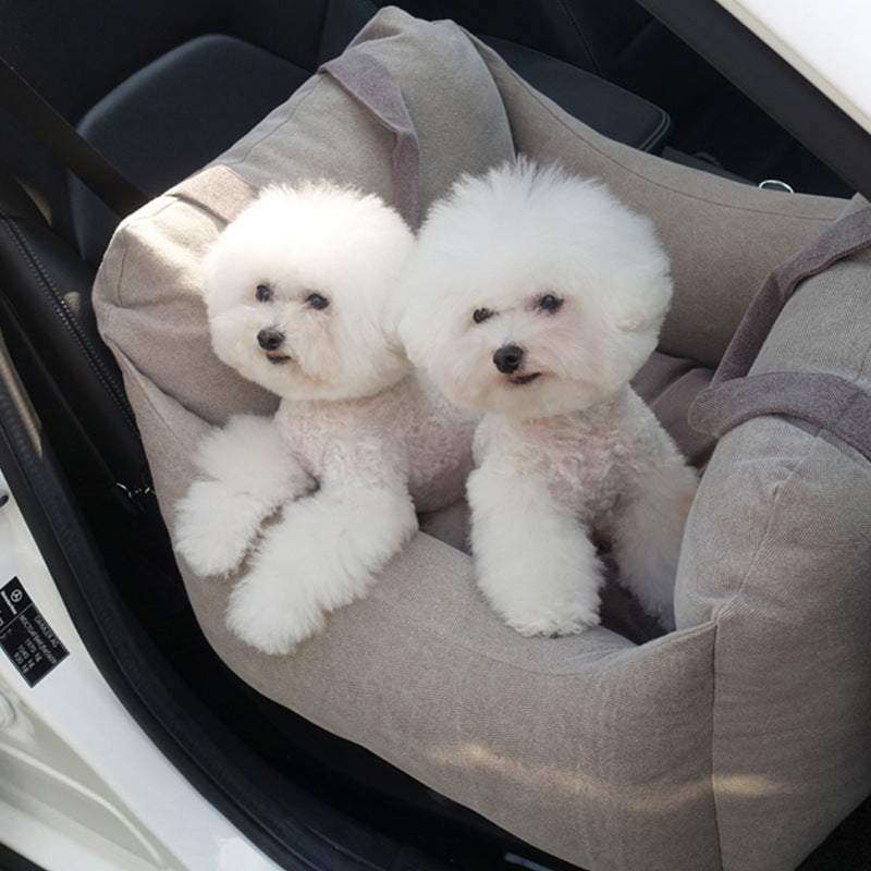 Waterproof Pet Car Seat Carrier Basket With Safety Mesh Bed
