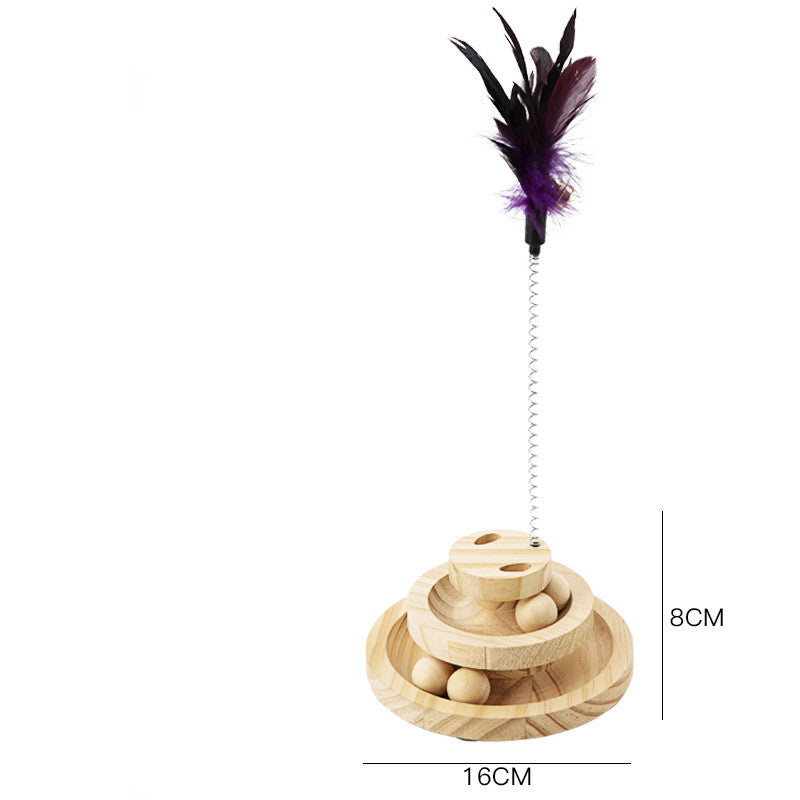 Pet Solid Wood Turntable Bite Resistant Interactive Toy