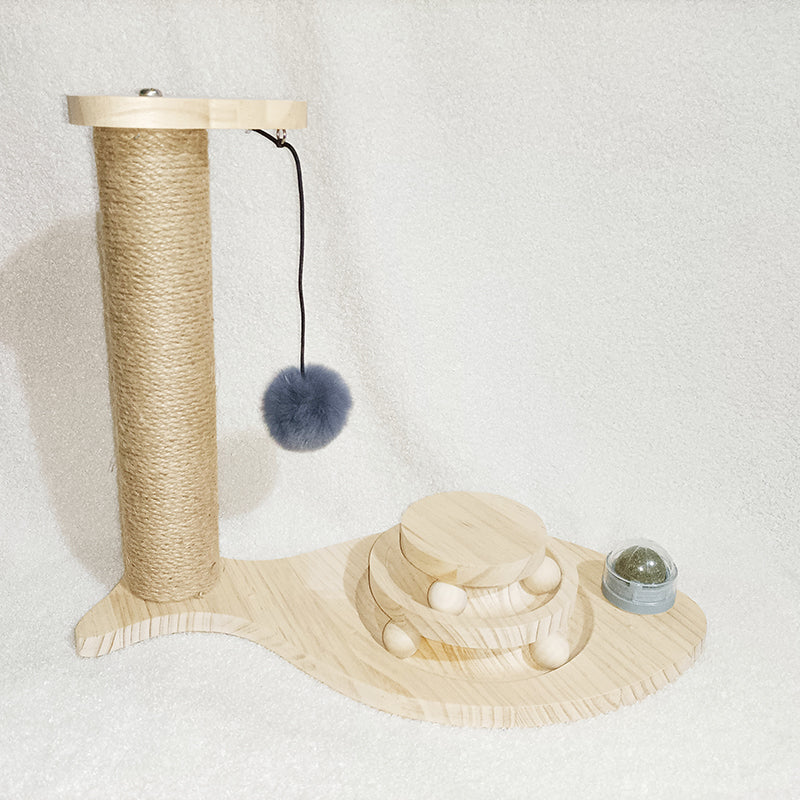 Pet Solid Wood Turntable Bite Resistant Interactive Toy