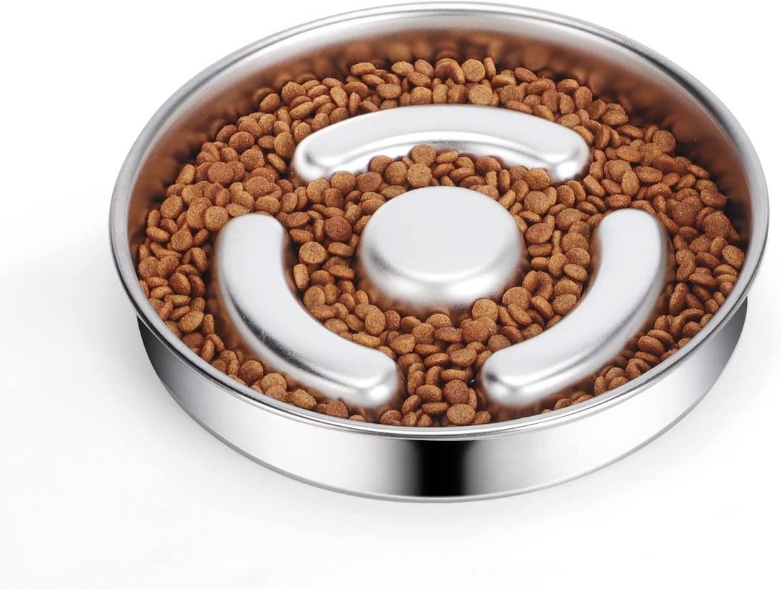 Stainless Steel Pet Slow Feeding Bowl Neck Protector